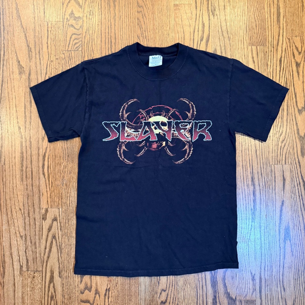 Slayer Band‎ Graphic T-Shirt M&O Knits Heavyweight Cotton Size M Black